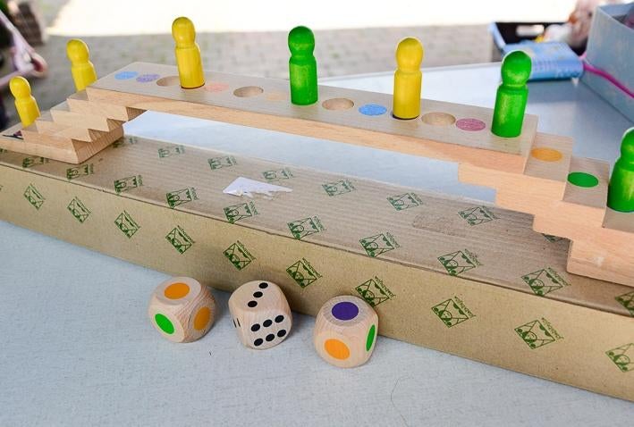 JANBIBEJAN – houten spel: Bruggetje lopen, Ophalen of Verzenden, Zo goed als nieuw, Overige typen