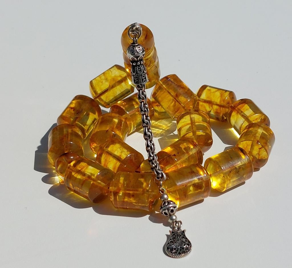 Jumbo maskot tesbih uit natuurlijke amber, Ophalen of Verzenden