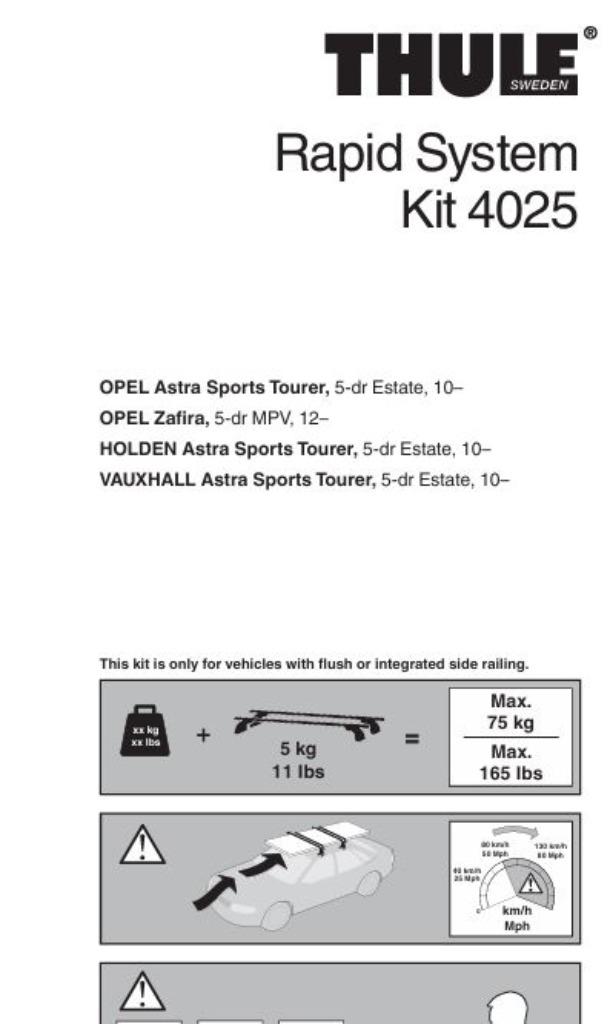 Thule barres de toit Opel Zafira Meriva - 4025, Auto diversen, Dakdragers, Ophalen, Gebruikt