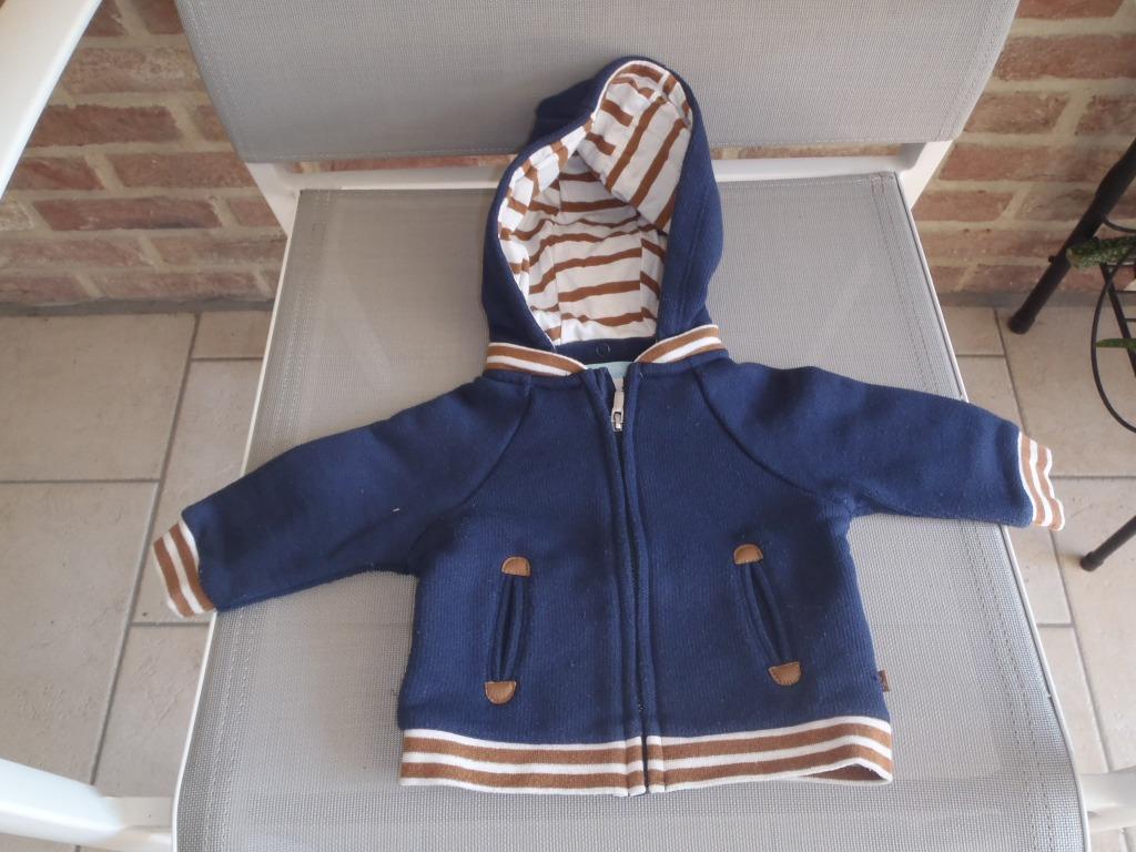 blauw vest + capuchon maat 62, Truitje of Vestje, Ophalen of Verzenden, Zo goed als nieuw, Obaibi