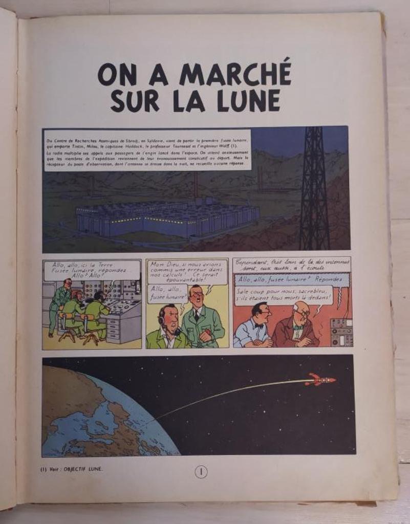 Tintin (Kuifje) - On a marché sur la lune (1955), Boeken, Ophalen of Verzenden