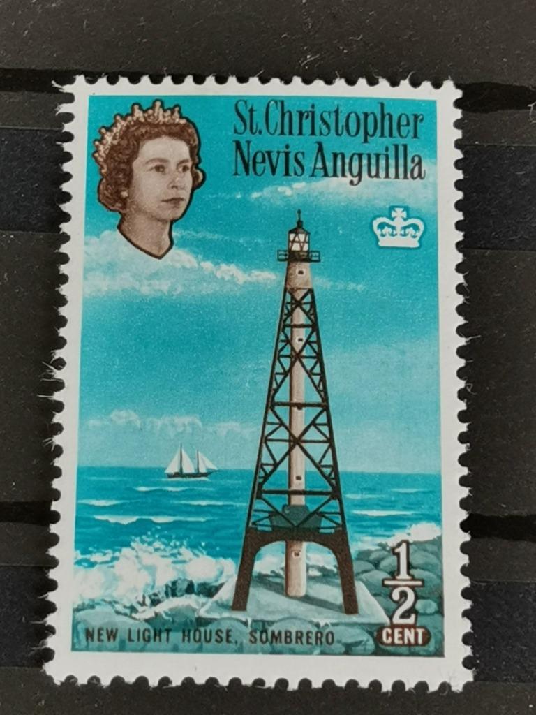 Saint Christopher-Nevis-Anguilla 1963 - vuurtoren Sombrero**, Ophalen of Verzenden, Postfris, Midden-Amerika