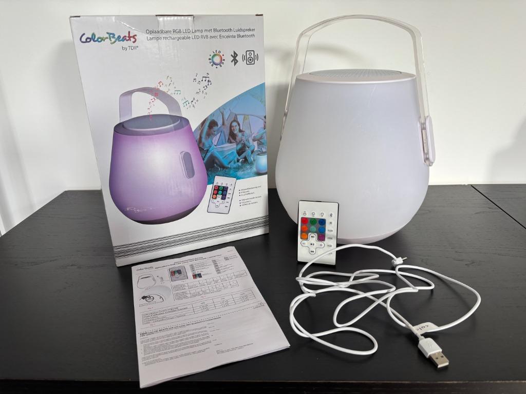 Oplaadbare RGB LED lamp met bluetooth Color Beats, Ophalen, Zo goed als nieuw