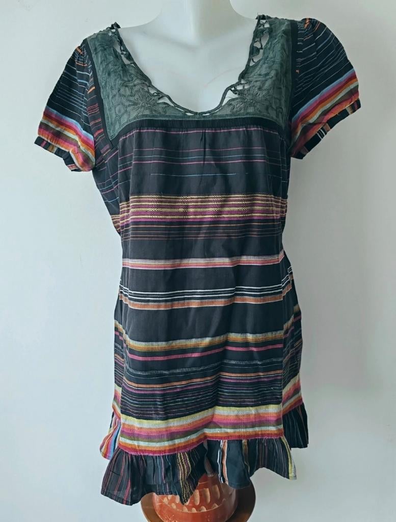 Jacqueline RIU Tuniek XXL 100% katoen veelkleurig kant, Kleding | Dames, Ophalen of Verzenden, Blauw