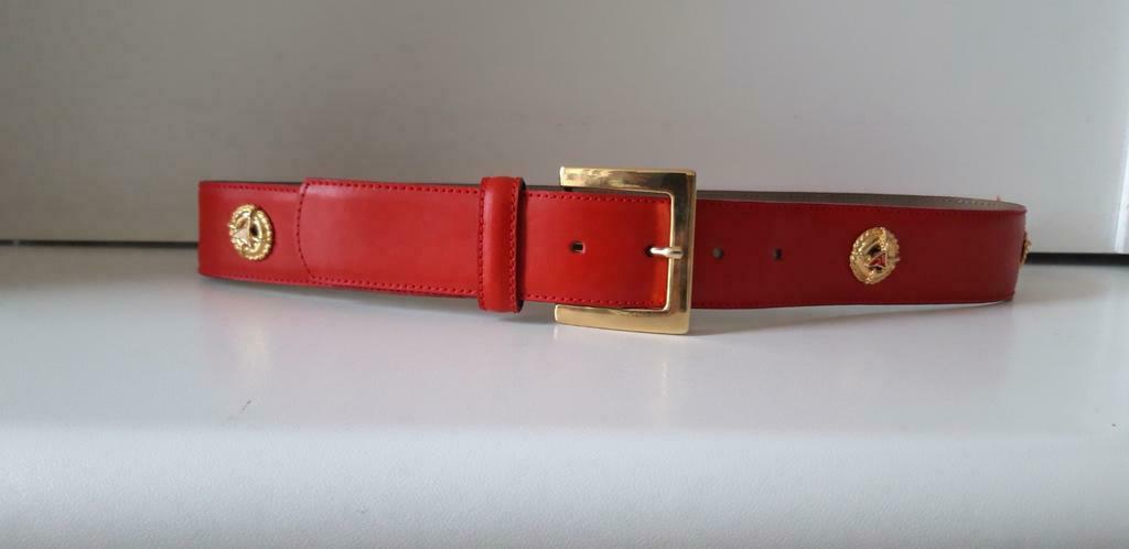 LES COPAINS ,ceintuur rood leder,T 3, 85 cm VINTAGE, Kleding | Dames, Ophalen, Nieuw, Rood