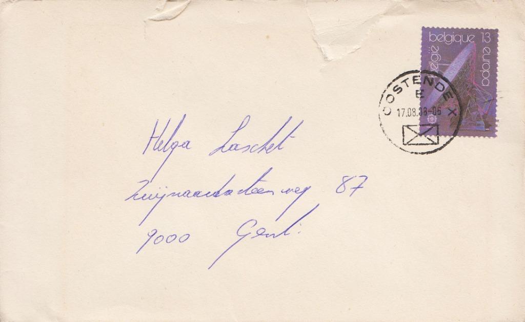 1988 - BELGIË - Europa: Communicatie [Y&T 2283] + OOSTENDE, Met envelop, Verzenden, Europa, Frankeerzegel