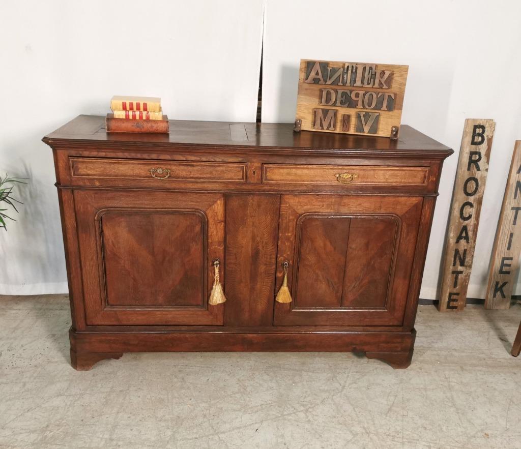 Grand buffet ancien Louis Philippe en chêne lourd L 161 H103, Antiquités & Art, Antiquités | Meubles | Armoires, Enlèvement