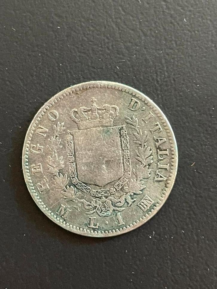 1 Lire 1863M Italie, Enlèvement ou Envoi, Italie, Argent