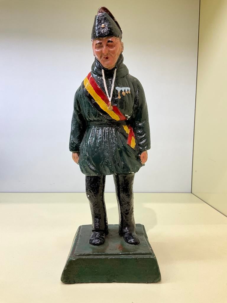 Beeldje Belgische Soldaat Gips, Verzenden, Landmacht, Kunstobject