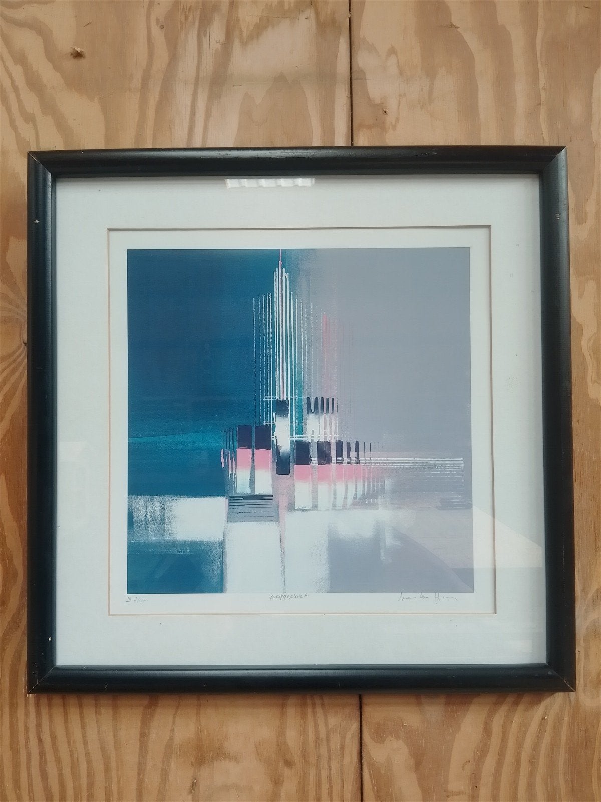 Zeefdruk litho van Luc Drappier 'weggeplukt', Ophalen