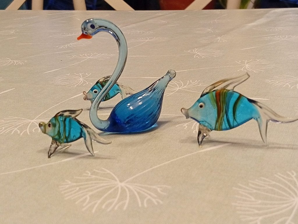 Ensemble de petits sujets - verre coloré soufflé, Enlèvement ou Envoi