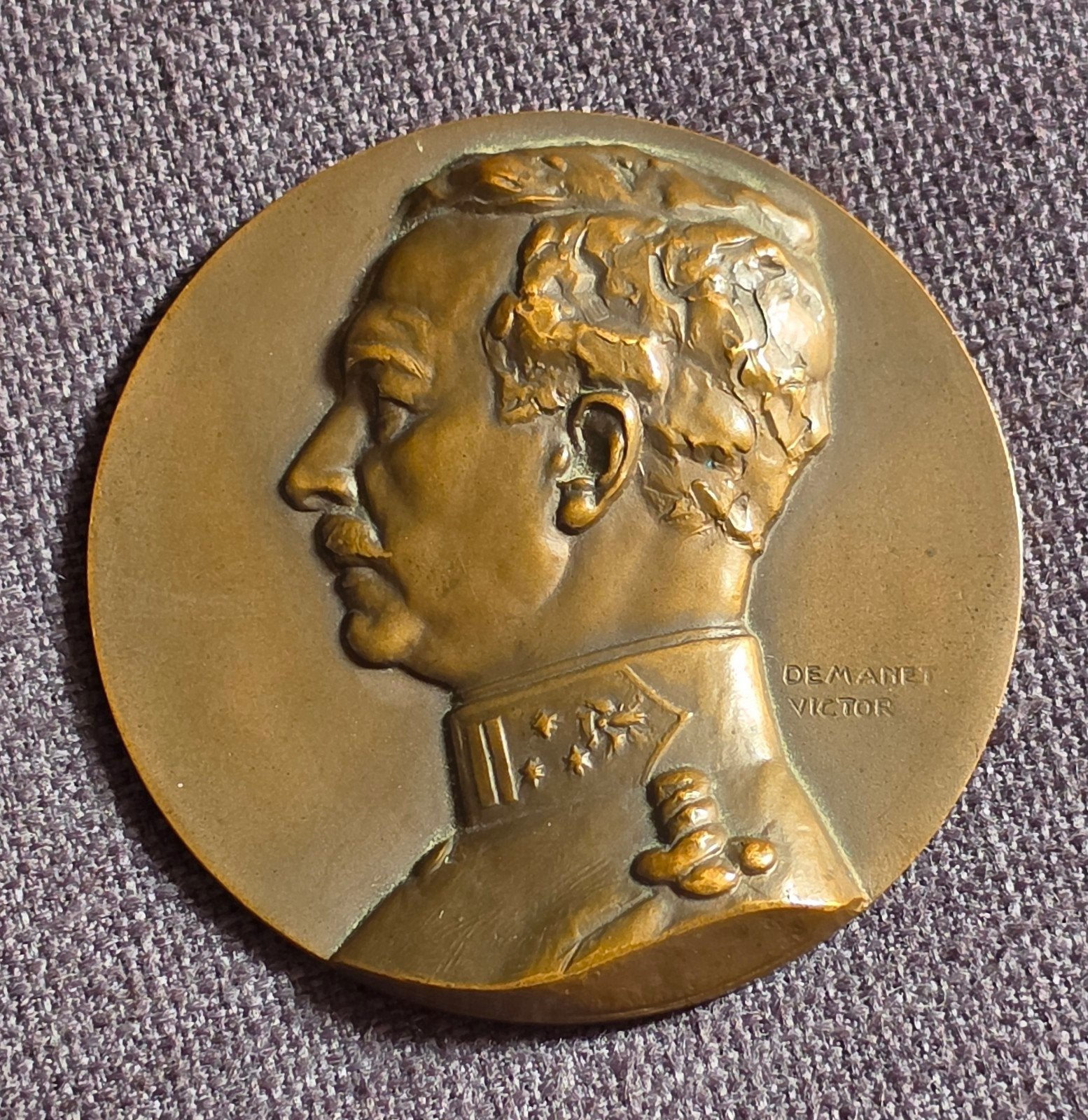 Médaille Roi Albert I (Victor Demanet) 7 cm uniface, Enlèvement ou Envoi