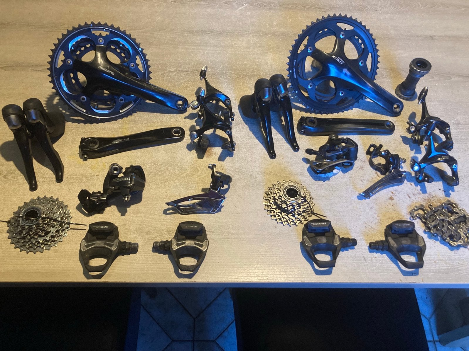 Groepsets shimano 105 racefiets, Fietsen en Brommers, Overige merken, Gebruikt, Velgrem, Ophalen of Verzenden