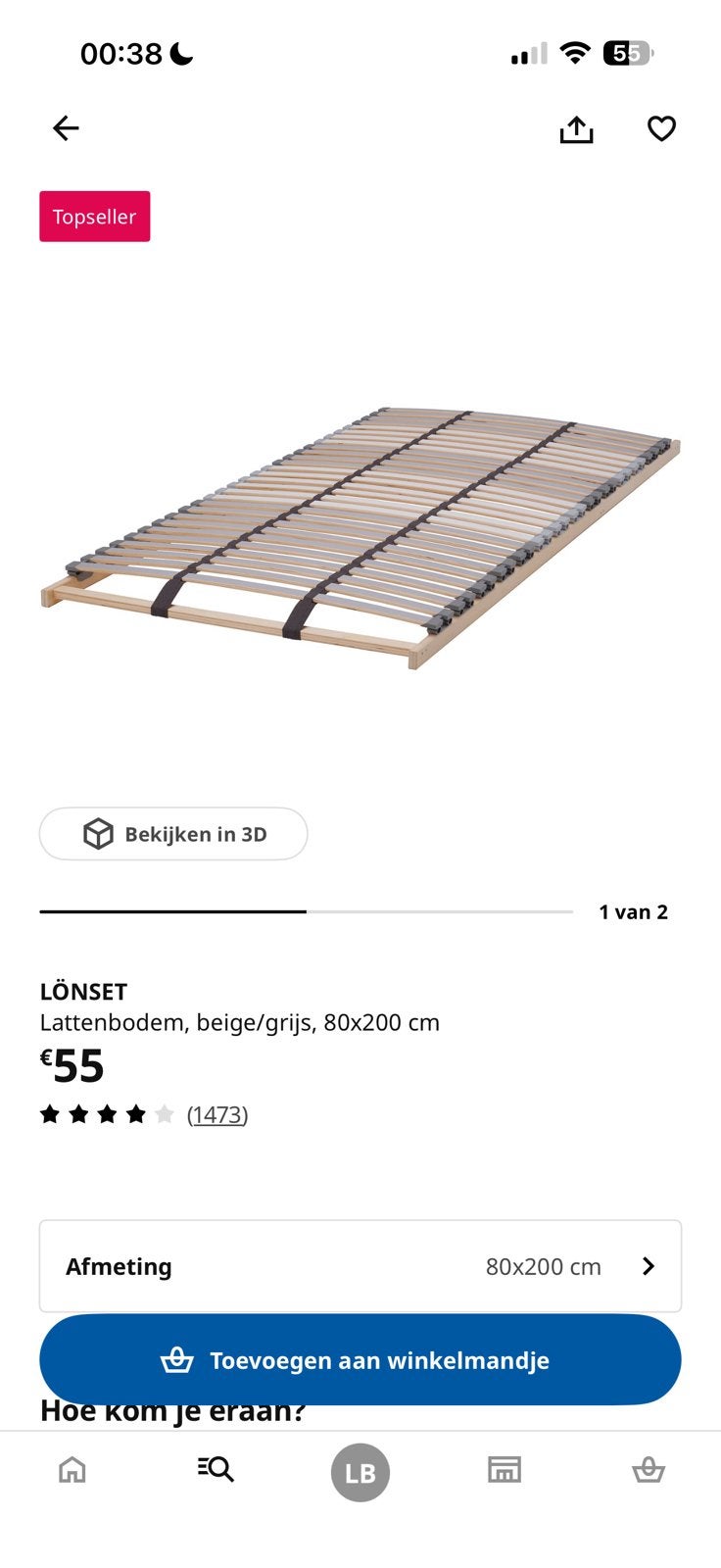 Ikea lattenbodems 80x200 TE KOOP, Ophalen, Zo goed als nieuw