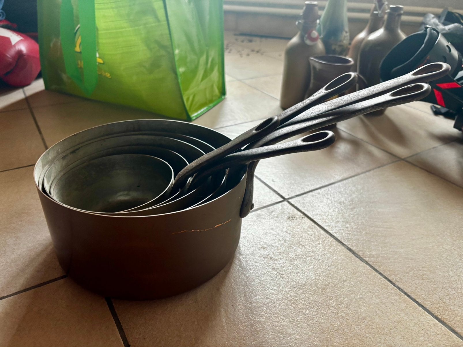Poêlons en cuivre, Envoi, Utilisé, Cuivre, Ensemble de casseroles