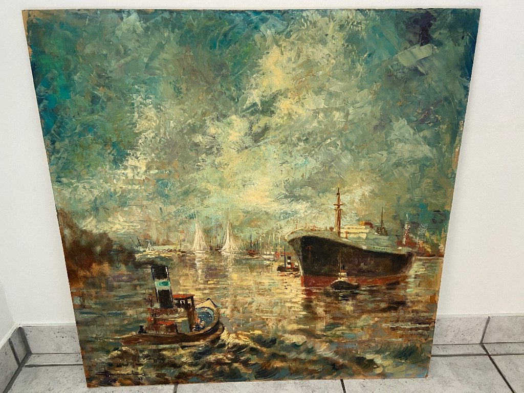 Schilderij, Antiek en Kunst, Ophalen, Overige stijlen, Gedateerd, Olieverf