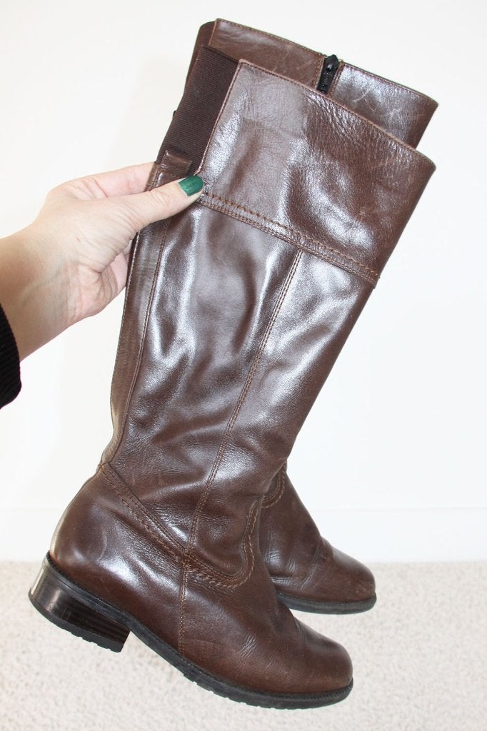 Bottes Ara en cuir rembourrées -S9 (taille 4H/37) €70, -, Enlèvement ou Envoi, Comme neuf, Brun, Ara -