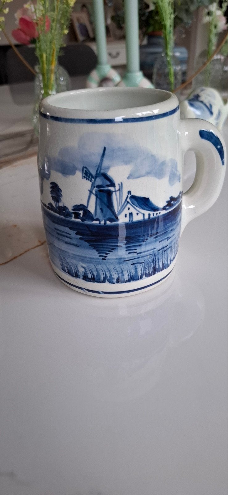 beker delfts blauw, Ophalen