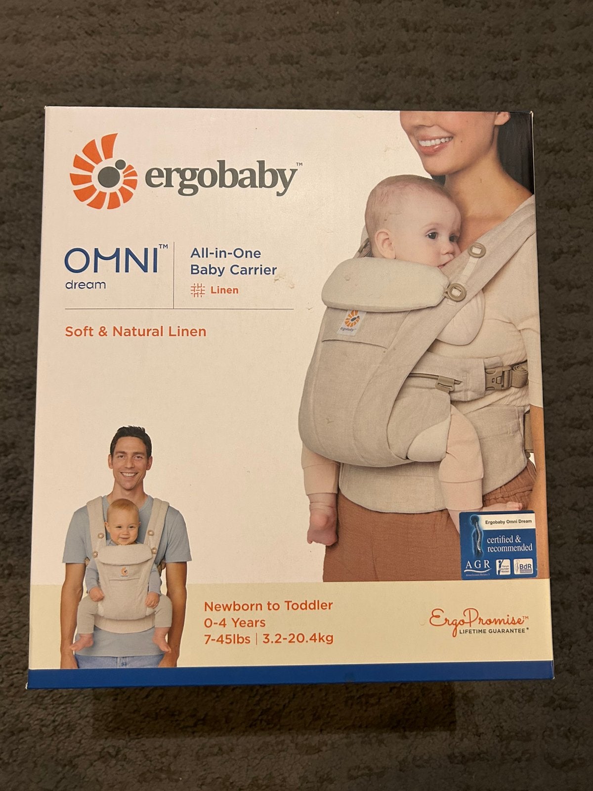 Ergobaby Omni Dream – Natural Linen – 2 maal gebruikt, Enfants & Bébés, Enlèvement, Comme neuf, Porte-bébé