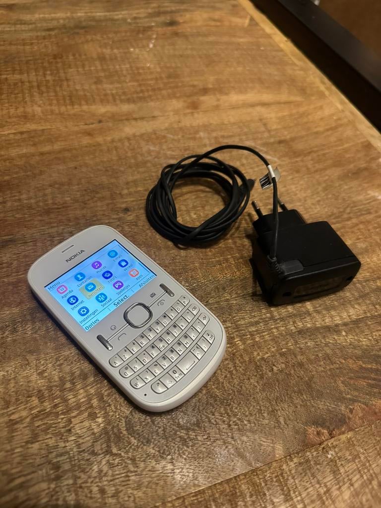 Nokia Asha 201, Ophalen, Gebruikt, Wit, Fysiek toetsenbord