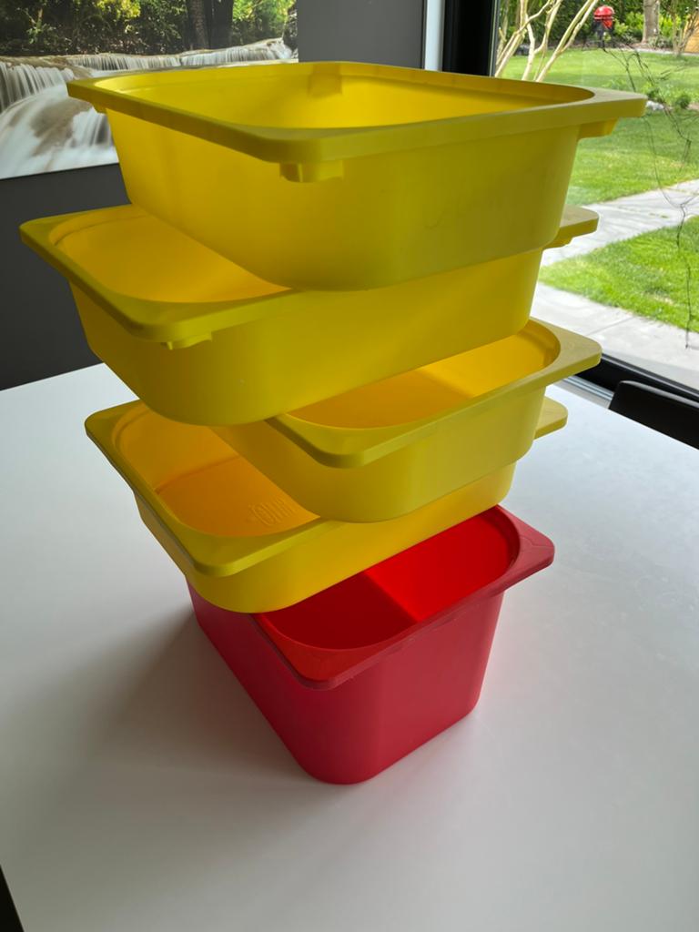 Set 5 trofast ikea bakken, Huis en Inrichting, Woonaccessoires | Prullenbakken, Ophalen, Zo goed als nieuw