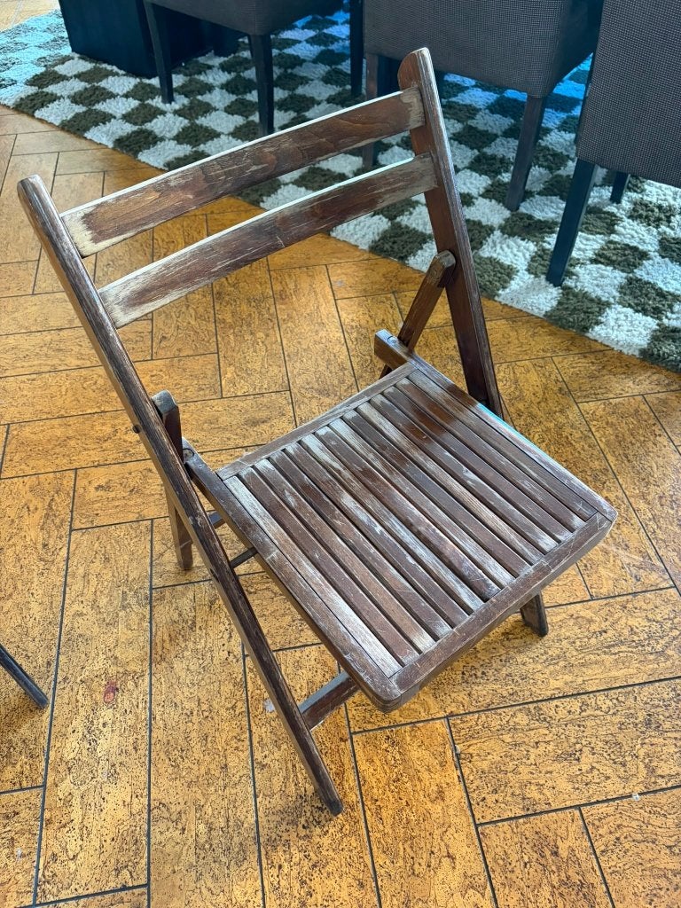 Set van 8 Vintage Houten Klapstoelen, Huis en Inrichting, Ophalen, Overige kleuren, Vintage, Zo goed als nieuw