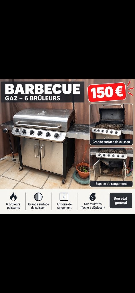 Barbecue 150 e, Jardin & Terrasse, Enlèvement, Utilisé