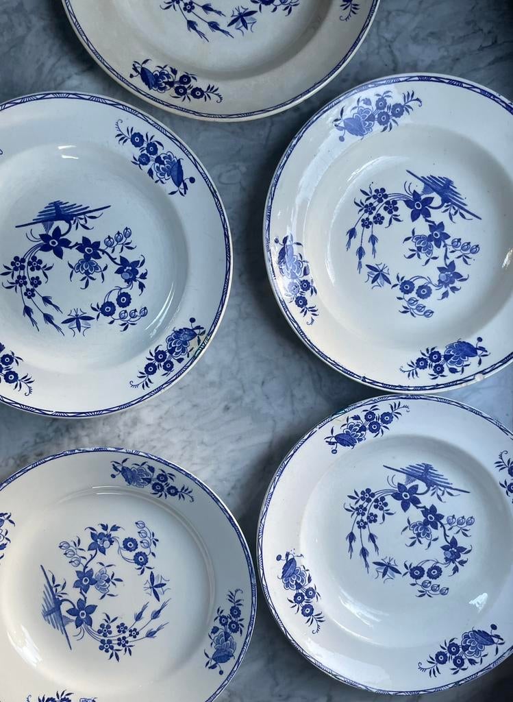 Lot van 12 borden, Boch Grand Bouquet, Antiek en Kunst, Antiek | Servies los, Ophalen