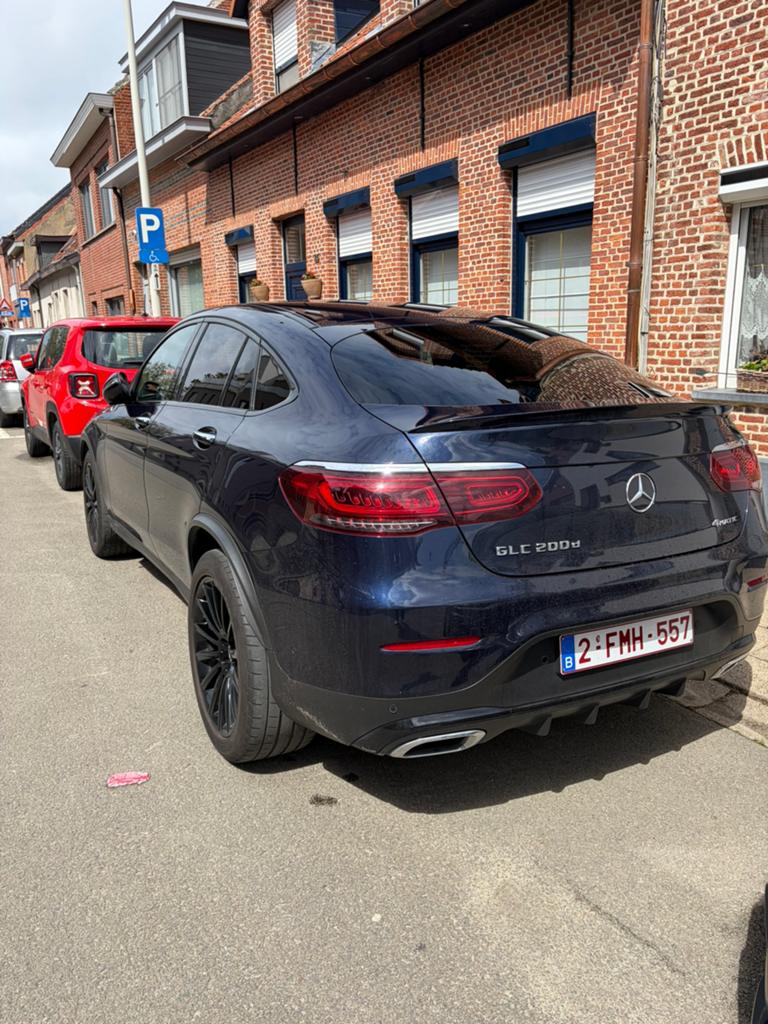 Mercedes glc 200d 4 matic te koop!, Automaat, 4 cilinders, Blauw, Leder