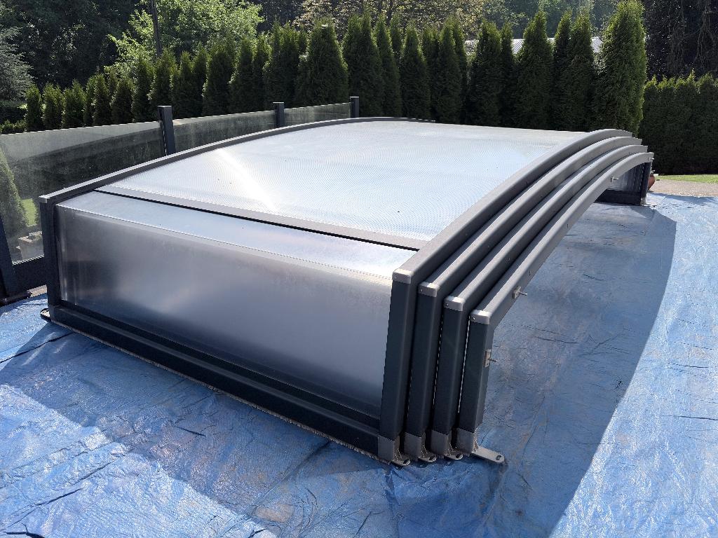 Afdekking voor het zwembad 4x8m, Tuin en Terras, Ophalen, Minder dan 80 cm, 300 cm of meer, Zo goed als nieuw