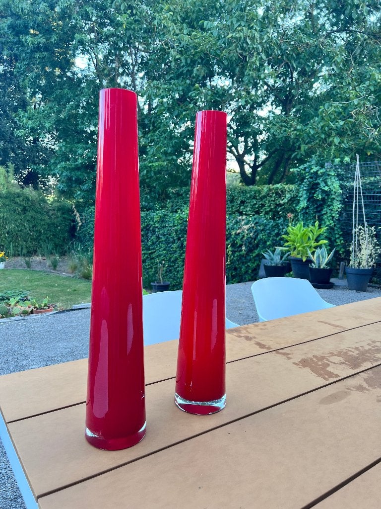 robijnrode vazen  Hoogte: 60 cm, Enlèvement, Neuf, Verre, 60 cm