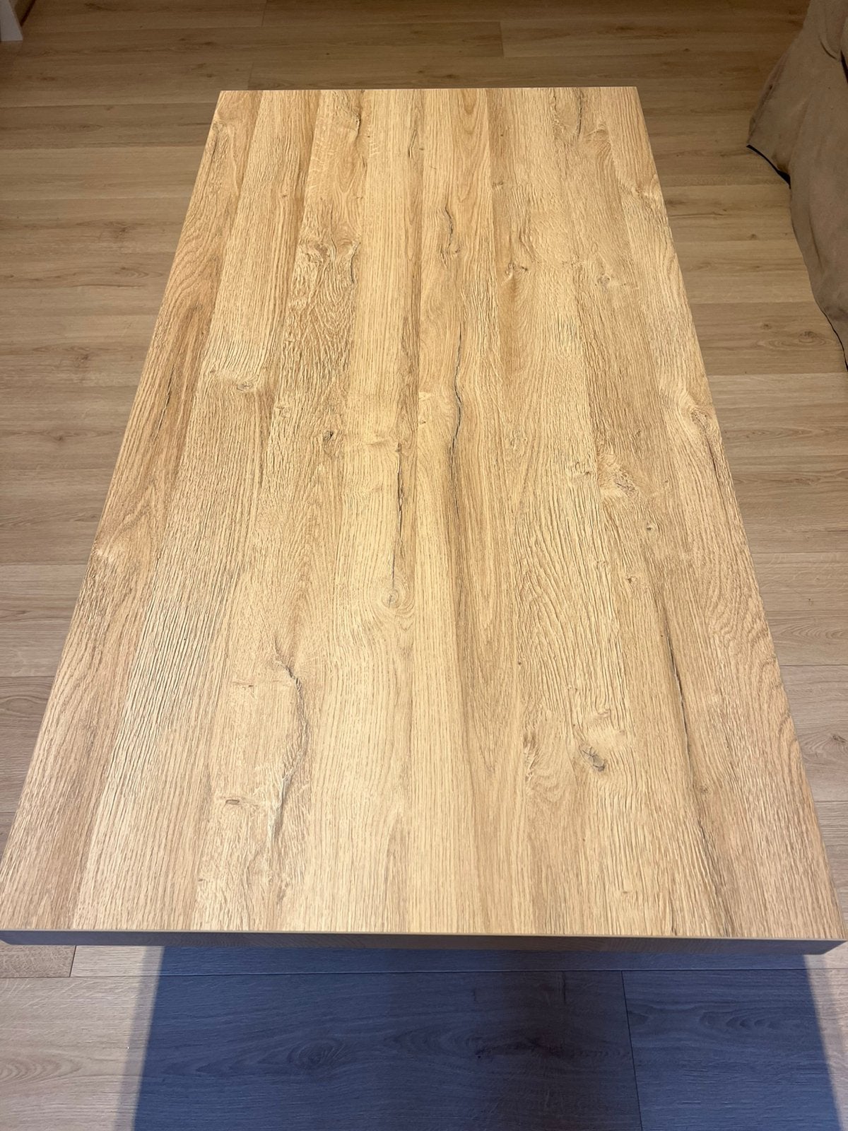 Frans eiken salontafel te koop, Enlèvement, Comme neuf, Rectangulaire