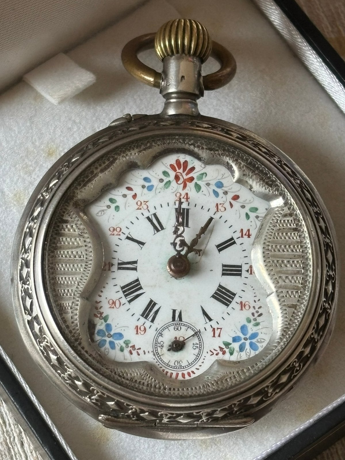 Victoriaans zakhorloge zilver zeldzaam., Overige merken, Zakhorloge, Ophalen of Verzenden, Voor 1900