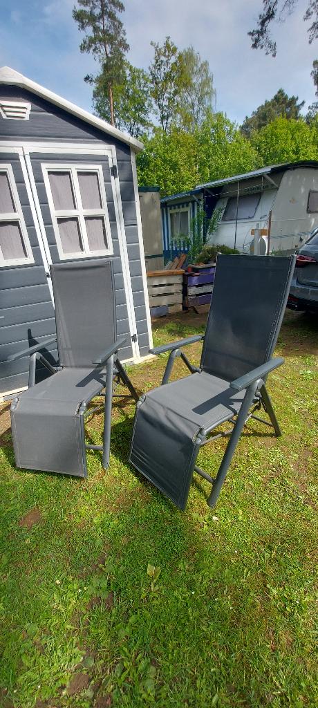 2 RELAX TUINSTOELEN, Tuin en Terras, Tuinstoelen, Ophalen, Gebruikt, Aluminium, Verstelbaar