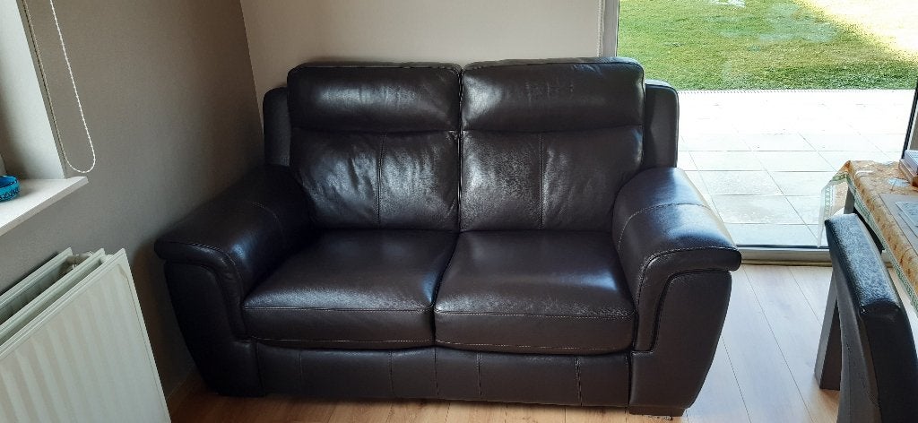 zetel tweezit leder, Huis en Inrichting, Zetels | Zetels, Ophalen, 150 tot 200 cm, Tweepersoons, 75 tot 100 cm