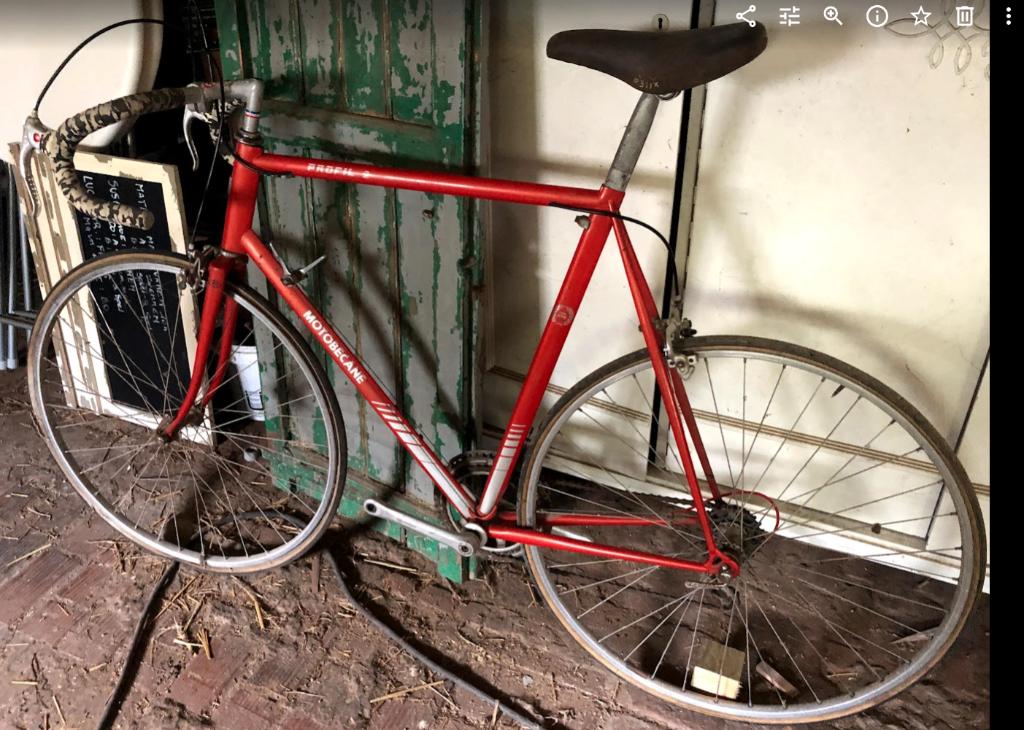 vintage koersfiets, Ophalen
