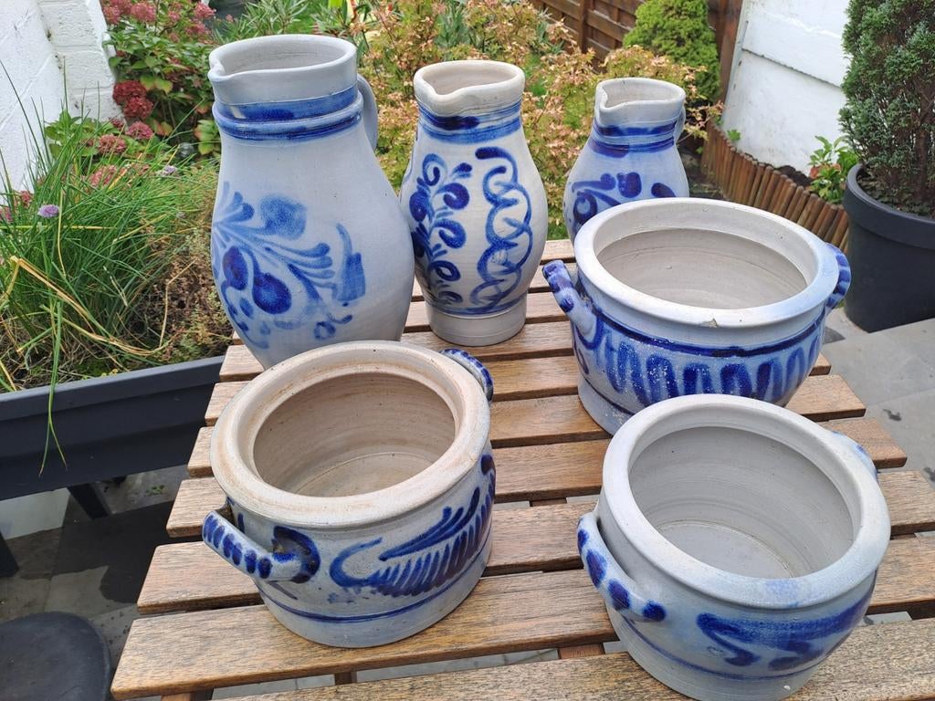 Lot de jolis pots et pichets anciens en grès, Antiquités & Art, Enlèvement