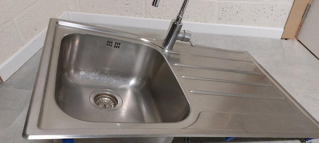 Spoelbak keuken met kraan, Huis en Inrichting, Ophalen, Gebruikt, 100 tot 150 cm, Minder dan 100 cm
