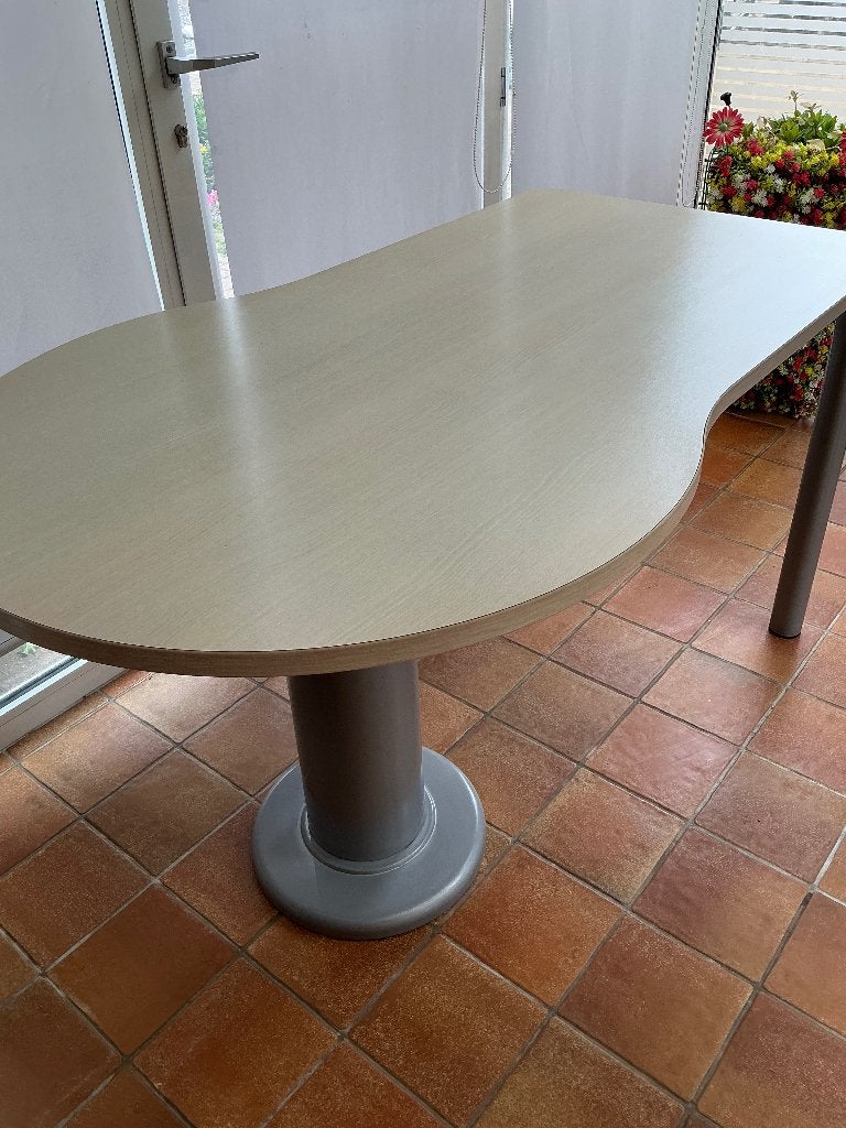 Magnifique table gris pied cylindre intacte. 2 chaises, 100 à 150 cm, Quatre personnes, Comme neuf, Enlèvement