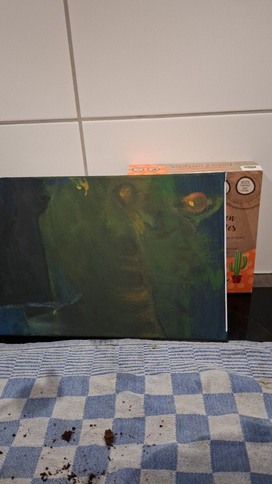 « The Grim » acrylique sur toile., Antiquités & Art, Enlèvement, Peinture à l'huile, Abstrait