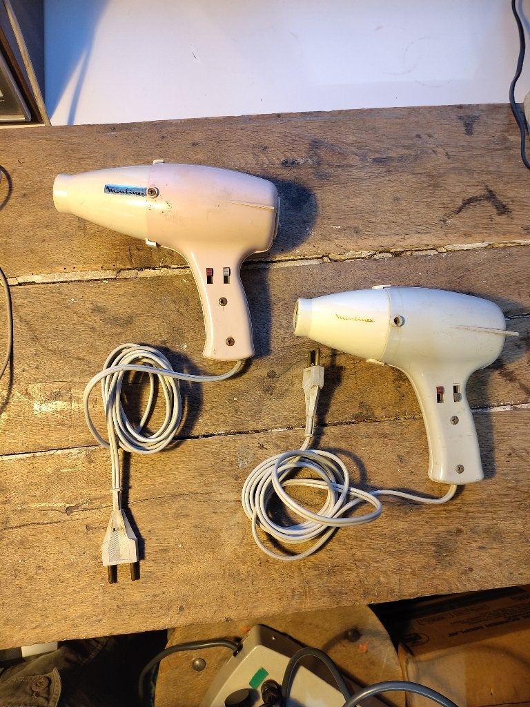 2 vintage Moulinex haardrogers, Ophalen of Verzenden, Gebruikt, Overige typen