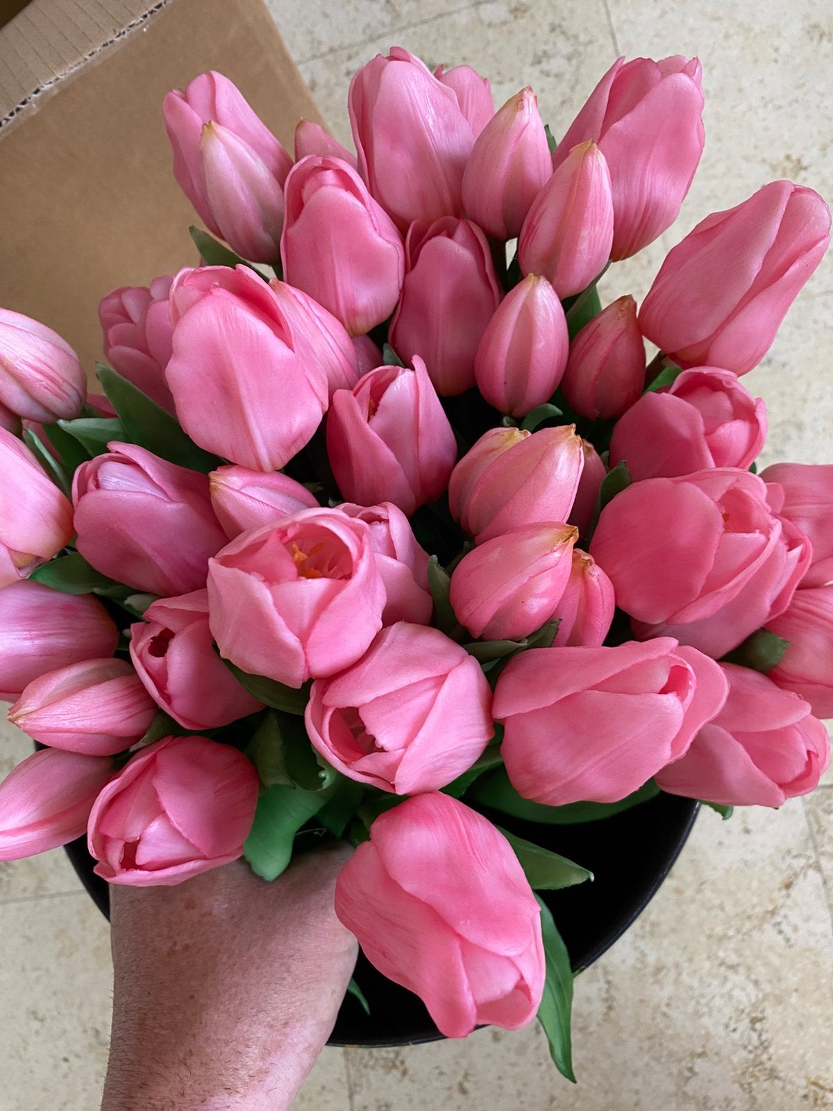Kunstplant tulpen roze, Verzenden, Zo goed als nieuw, Kunstplant, Roze