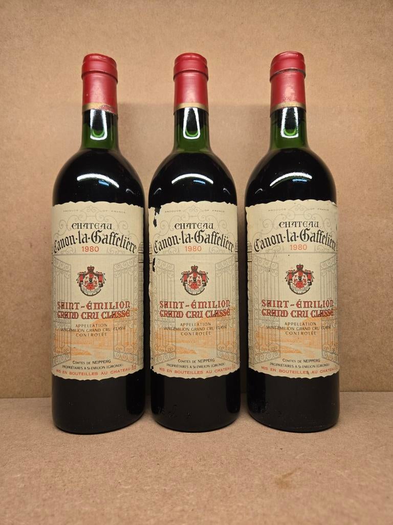 3x Ch. Canon Lagaffelière 1980 St Emilion GCC, Verzamelen, Wijnen, Ophalen