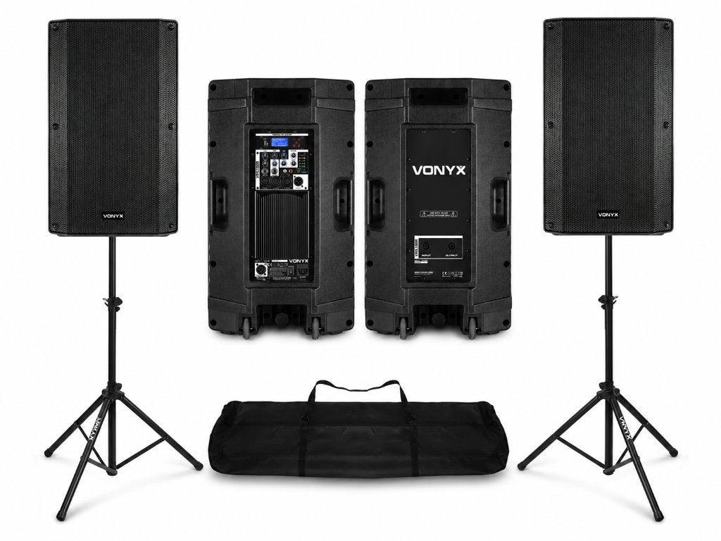 Dj speakers - Vonyx speaker set 15 inch met statieven, Muziek en Instrumenten, Dj-sets en Draaitafels, Ophalen, Nieuw, Dj-set