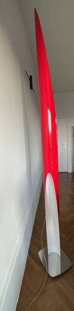 Design vloerlamp, Huis en Inrichting, Ophalen, Kunststof, Zo goed als nieuw, Rood