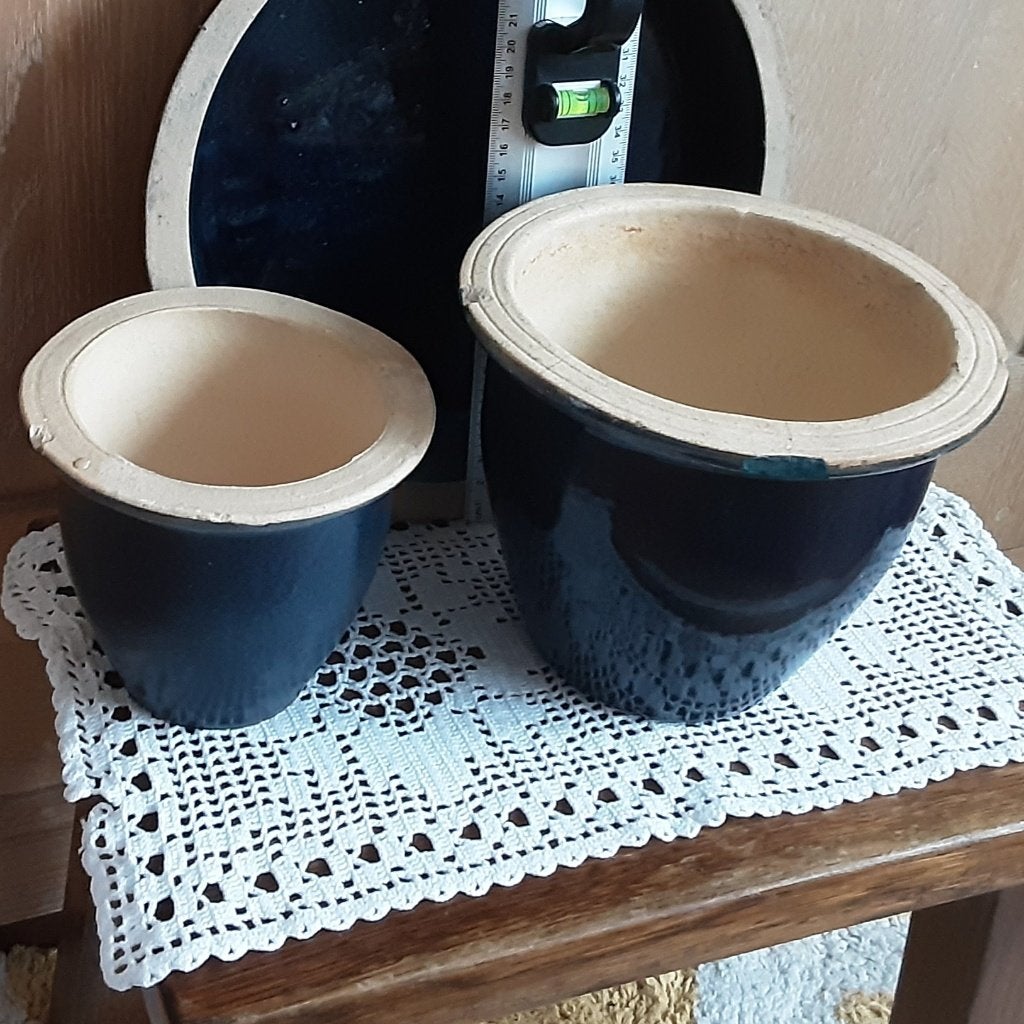 SET 2 vorstbestendige stenen bloempotten, Prijs voor allebei, Tuin en Terras, Bloempotten, Steen, Rond, Ophalen of Verzenden, Binnen