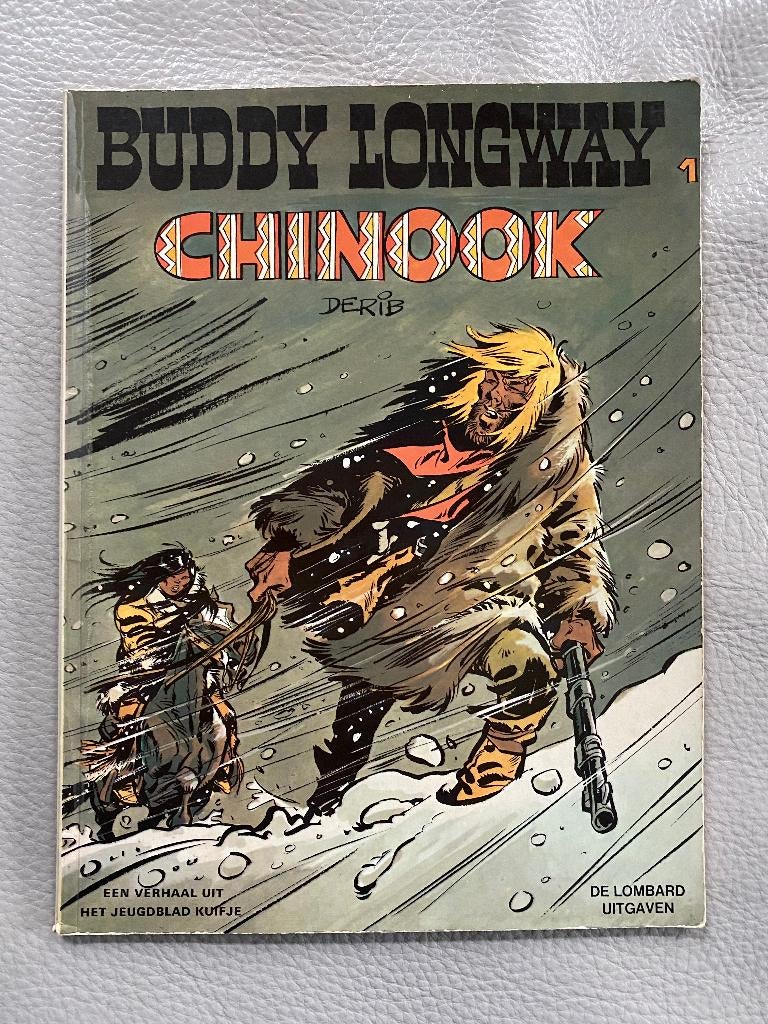Buddy Longway 1 : Chinook (1e druk) - DERIB, Boeken, Gelezen, Derib., Eén stripboek, Ophalen of Verzenden