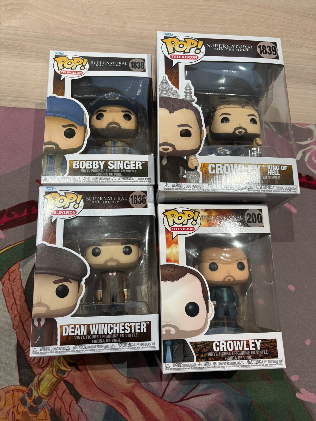 Funko Pop Supernatural 4 Dean, Bobby & Crowley King of Hell, Enlèvement ou Envoi, Comme neuf