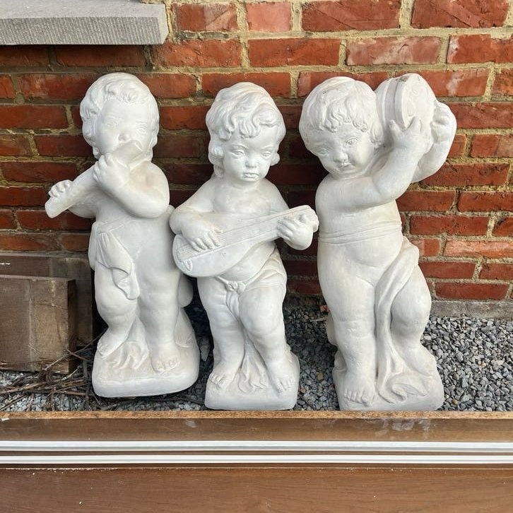 3 standbeeldjes te koop, Ophalen, Zo goed als nieuw, Steen, Engelenbeeld