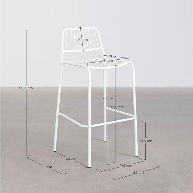 Lot de 5 tabourets de bar SKLUM Elton – Blanc Gardenia, Enlèvement